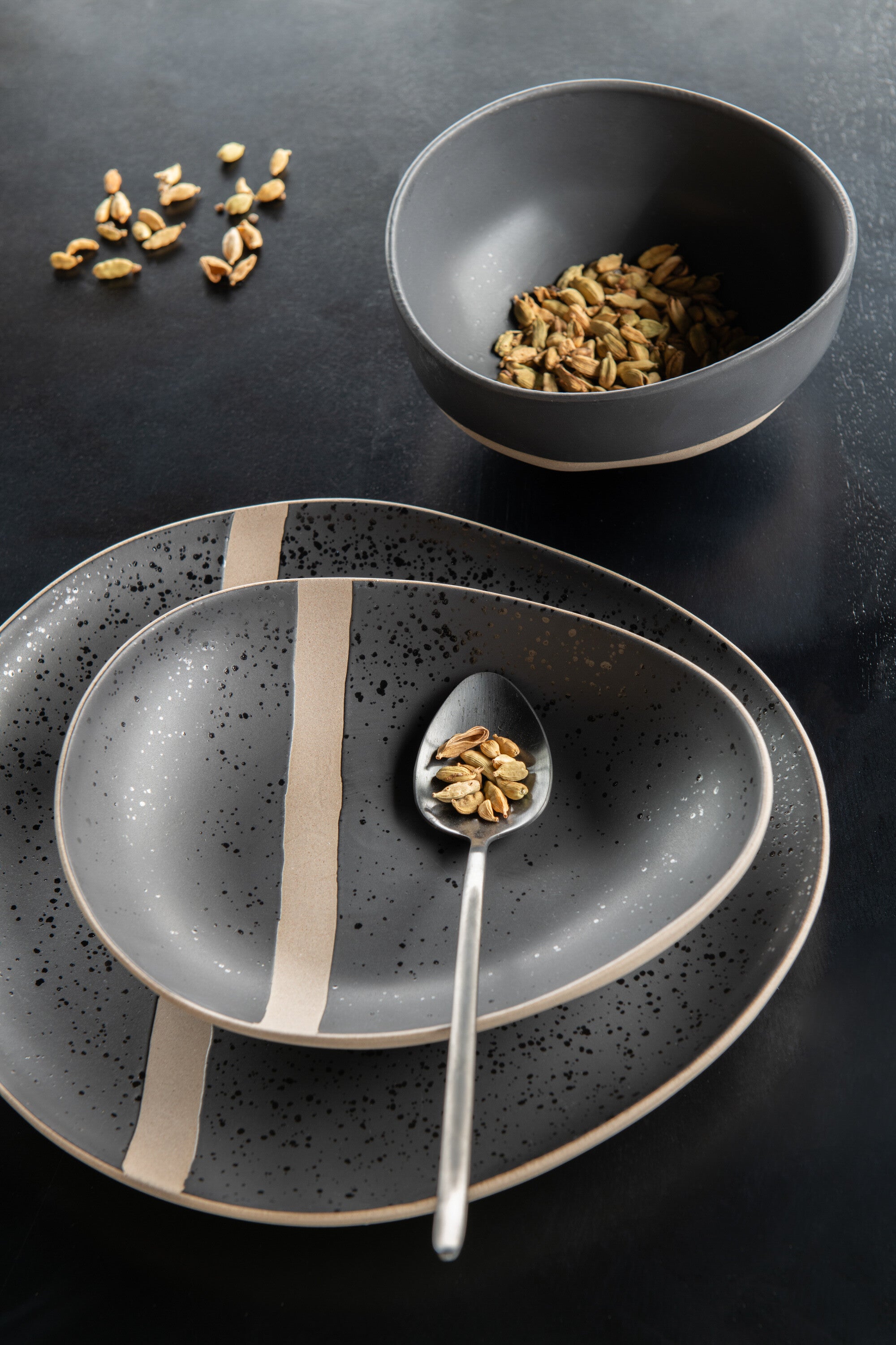 J-Line bestek - roestvrij staal - blinkend zwart - box van