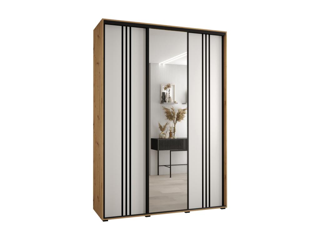 ARMARIO Nestliq 7 DE PUERTAS CORREDERAS 235 - 2/170/45 3 puertas Artisan/Blanco/Negro