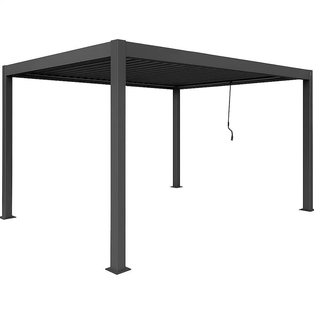 Pérgola bioclimática de aluminio autoportante con lamas orientables,12 m²,antracita - IxvmrLA235vx