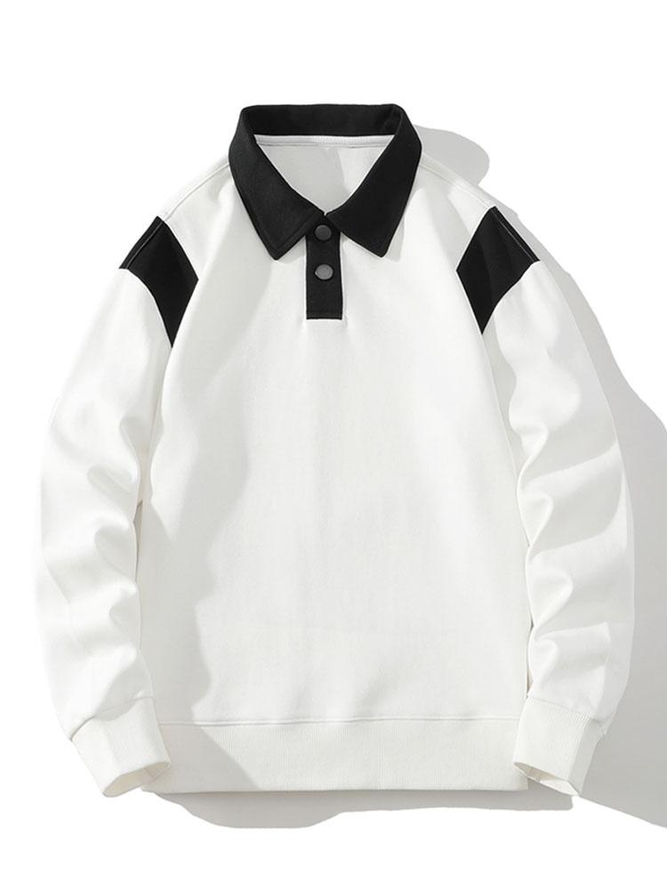 Contrast Polo Sweatshirt