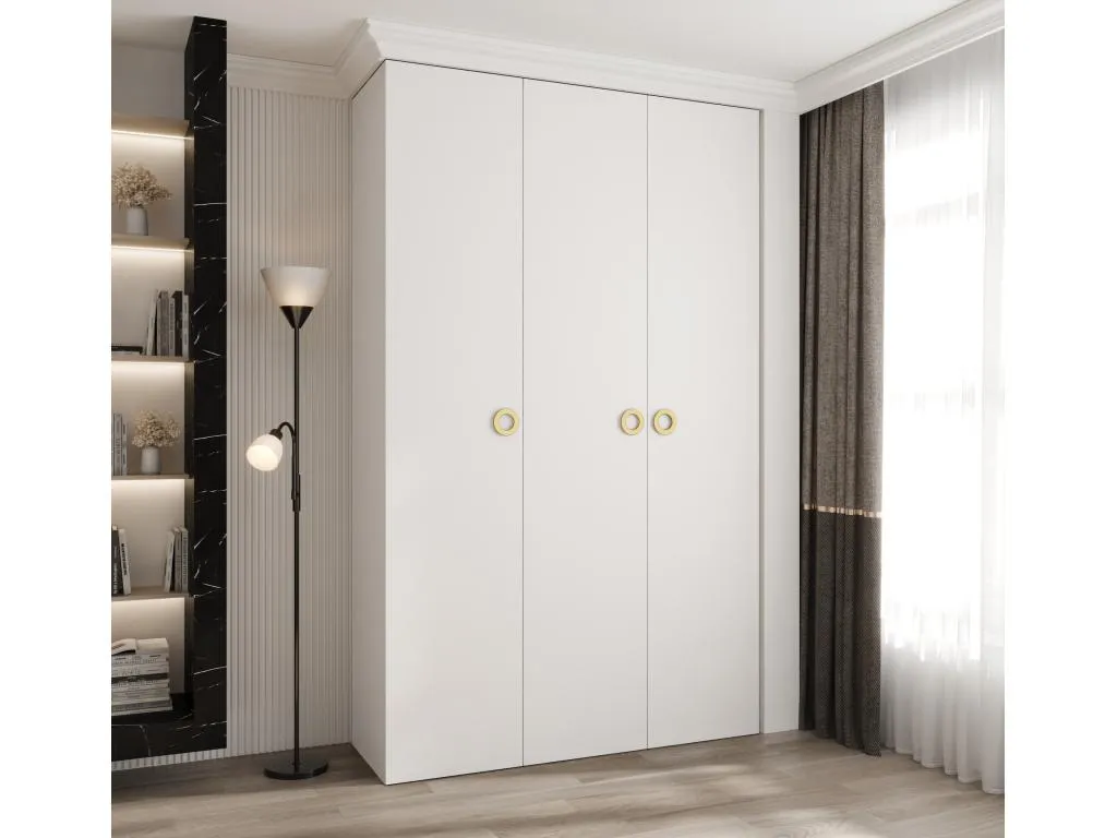 Armario Homepleno 1 con puertas batientes 245.5/150/40 3 puertas (blanco/oro) 00488jbmm