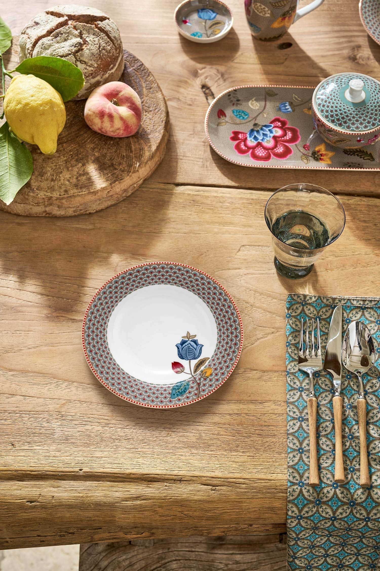 Deep Plate Blooming Tales Khaki 21.5cm