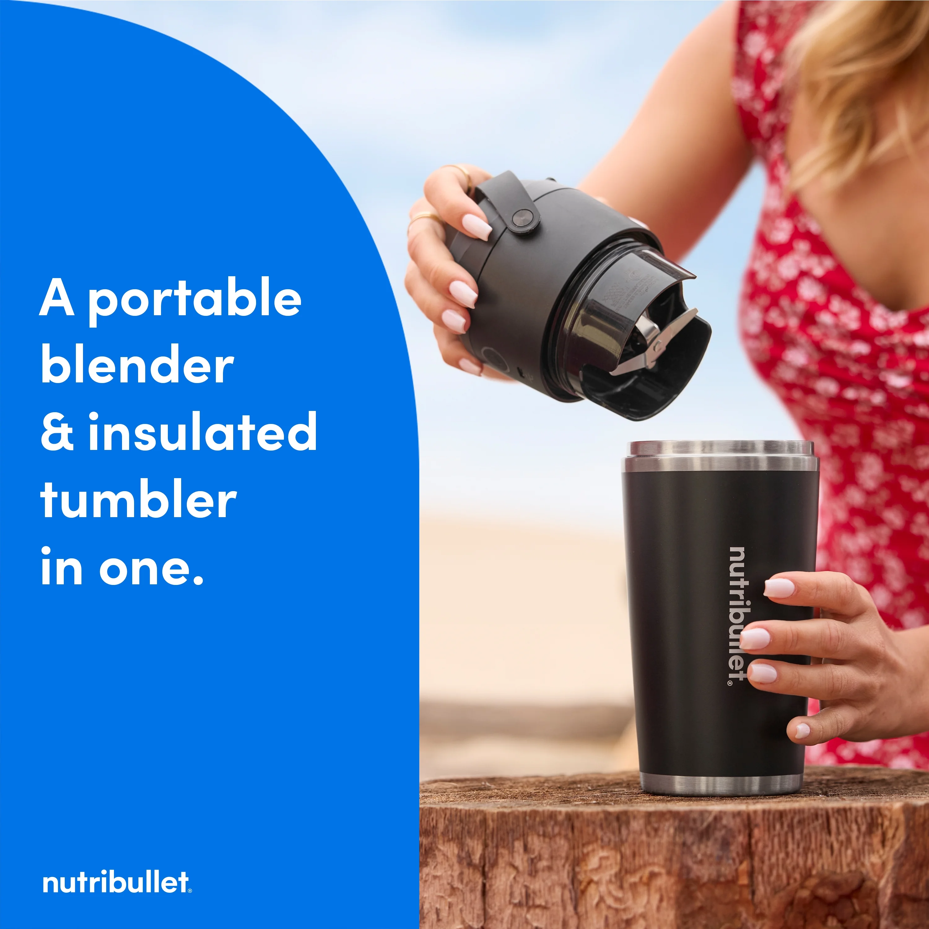nutribullet Flip Insulated Portable Blender NBPB10350AK - Matte Black, 18oz - Image 2