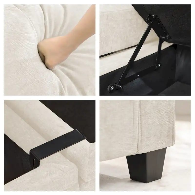 Versatile Chenille Storage Loveseat Sofa