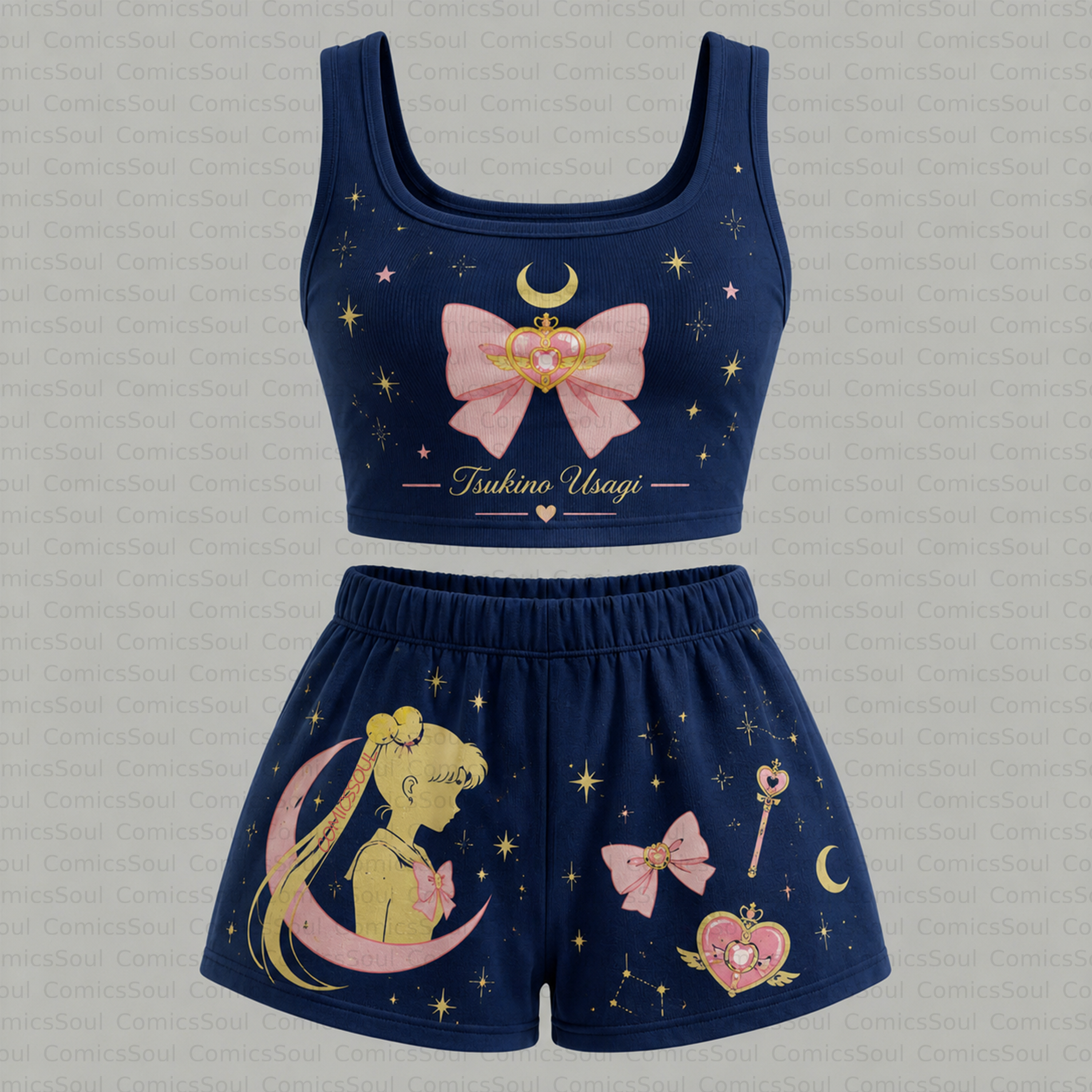 Sailor Moon Vest and shorts Two-Piece Set