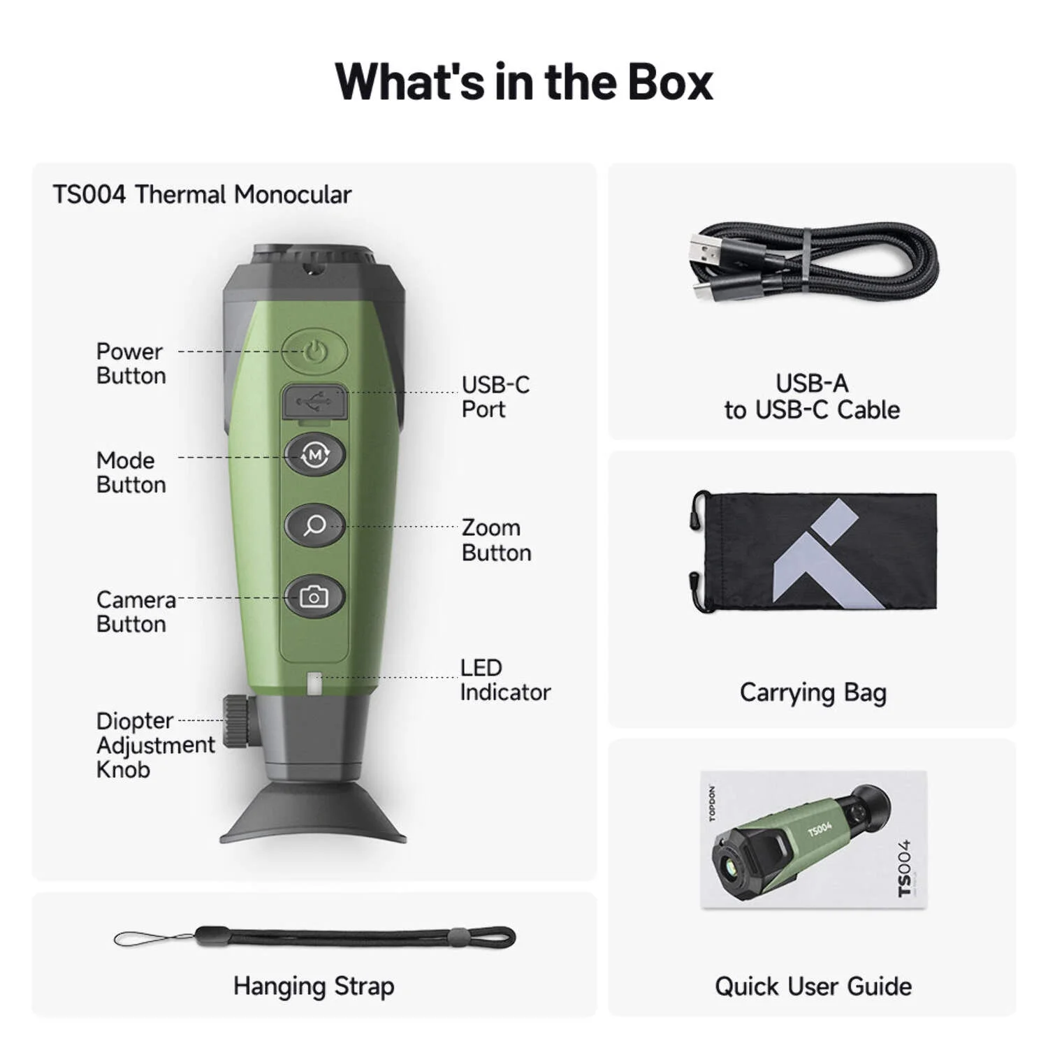 TOPDON TS004 Thermal Monocular Camera, 256x192 Resolution, 50Hz Refresh Rate, 450 Yard Detection Range - Image 9