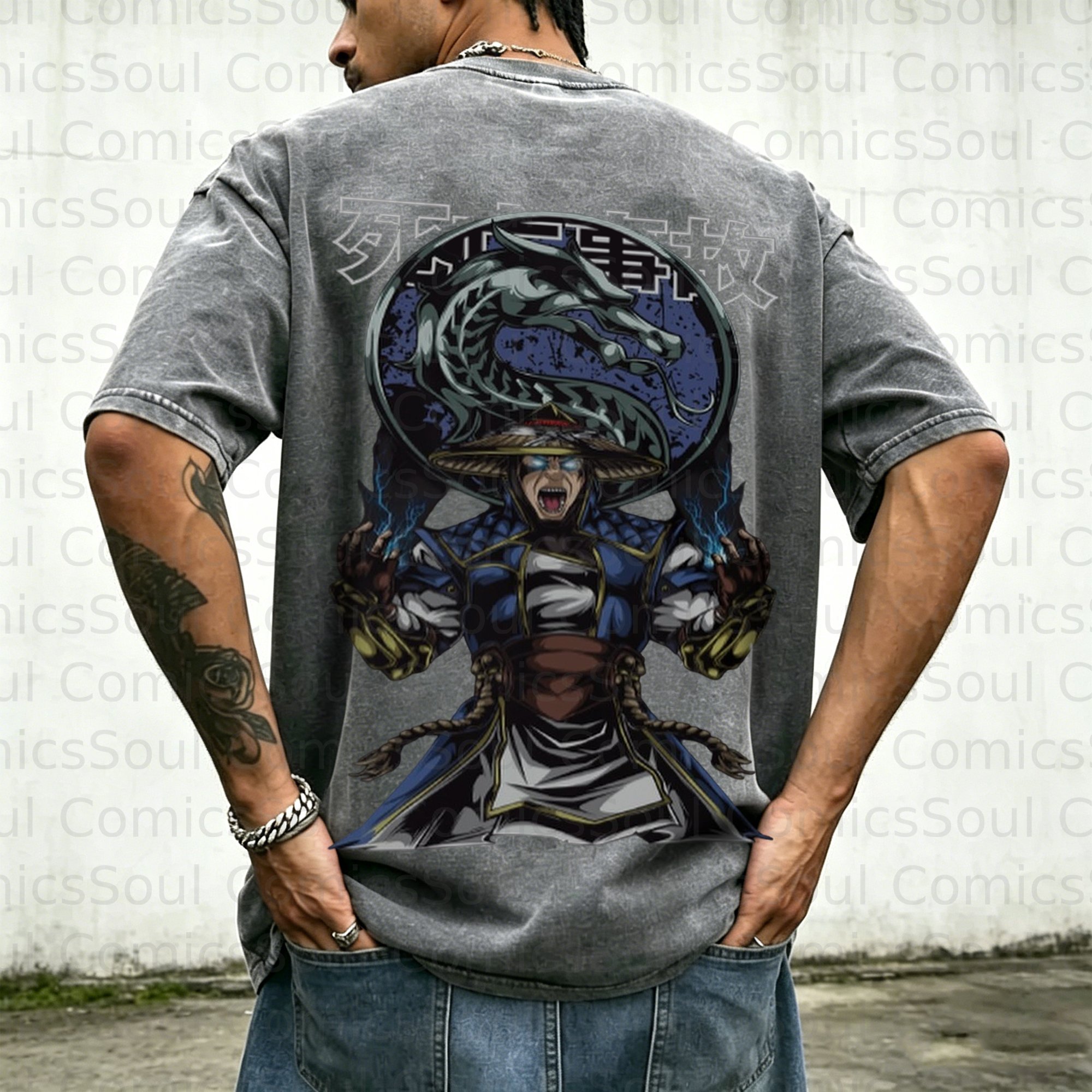 Unisex Anime Inspired Vintage Washed T-Shirt