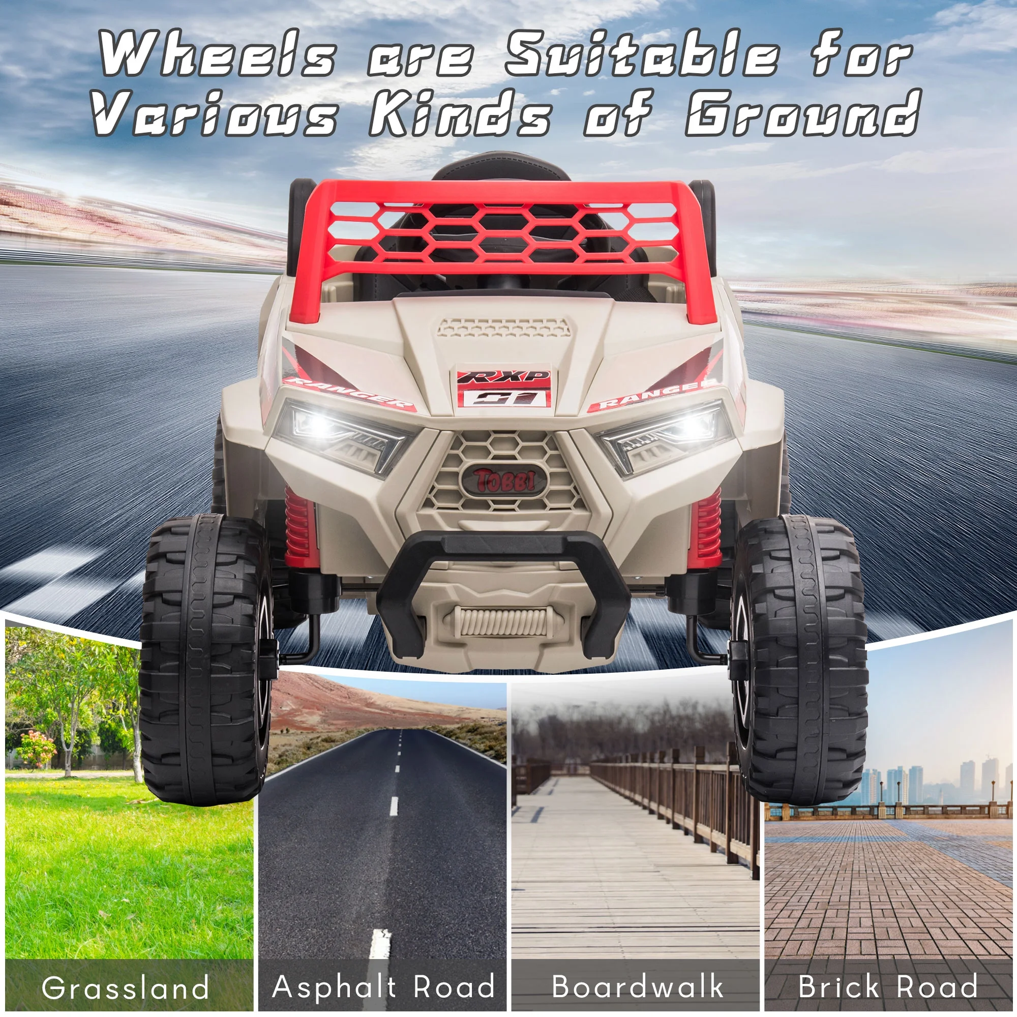 TOBBI 12V Kids Electric off-Road UTV Truck Car Battery Powered Ride on Toys for Girls with LED Headlights, Music, Horn - Image 47