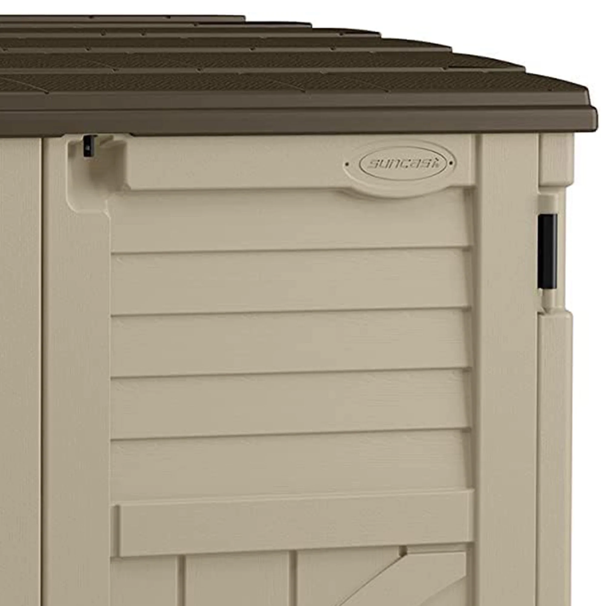 Suncast 34 Cubic ft Horizontal Compact Outdoor Storage Shed, Sand - Image 4