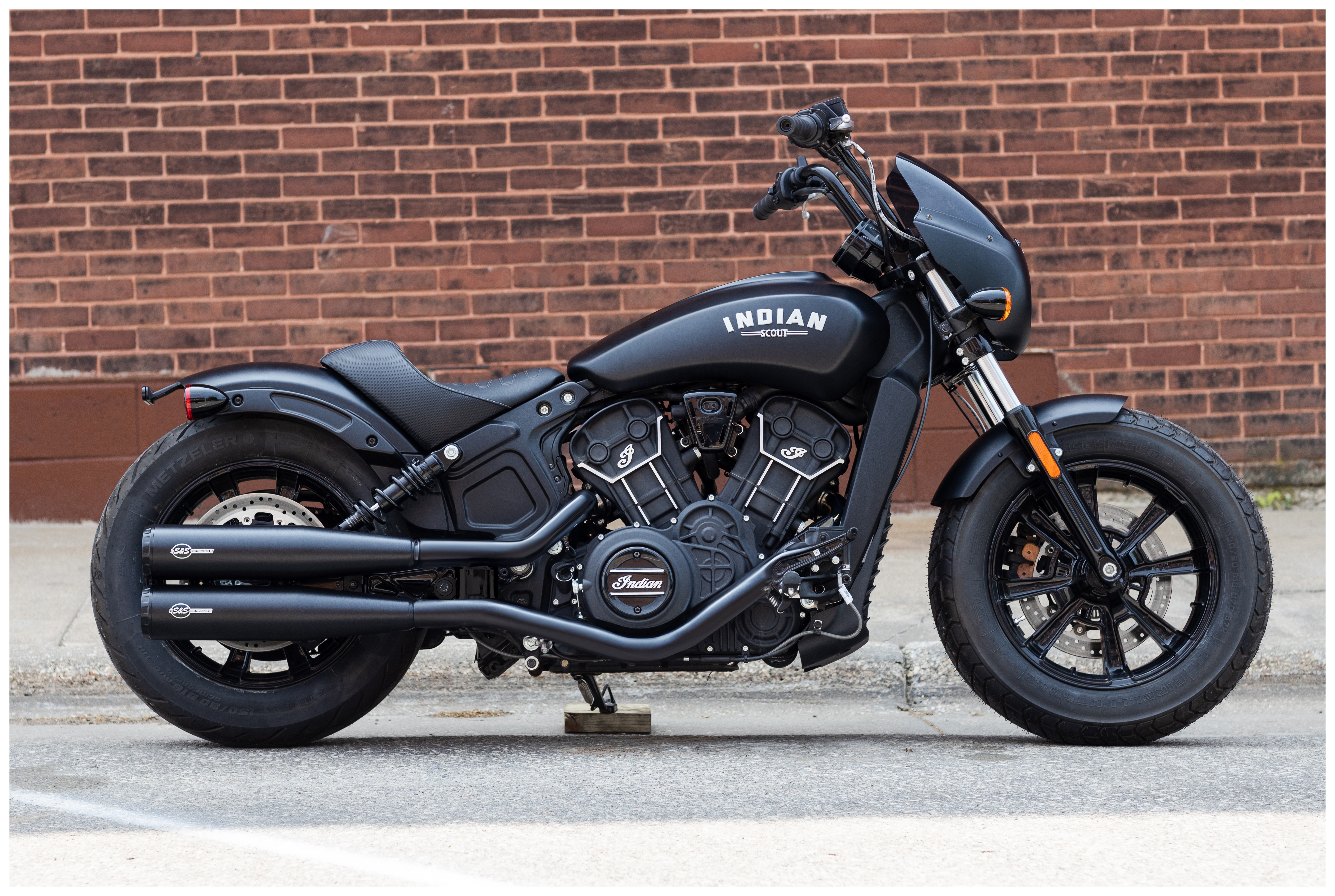 SportsBikeShop S&S Cycle Grand National Slip-On Race Mufflers For Indian Scout 2019-2024