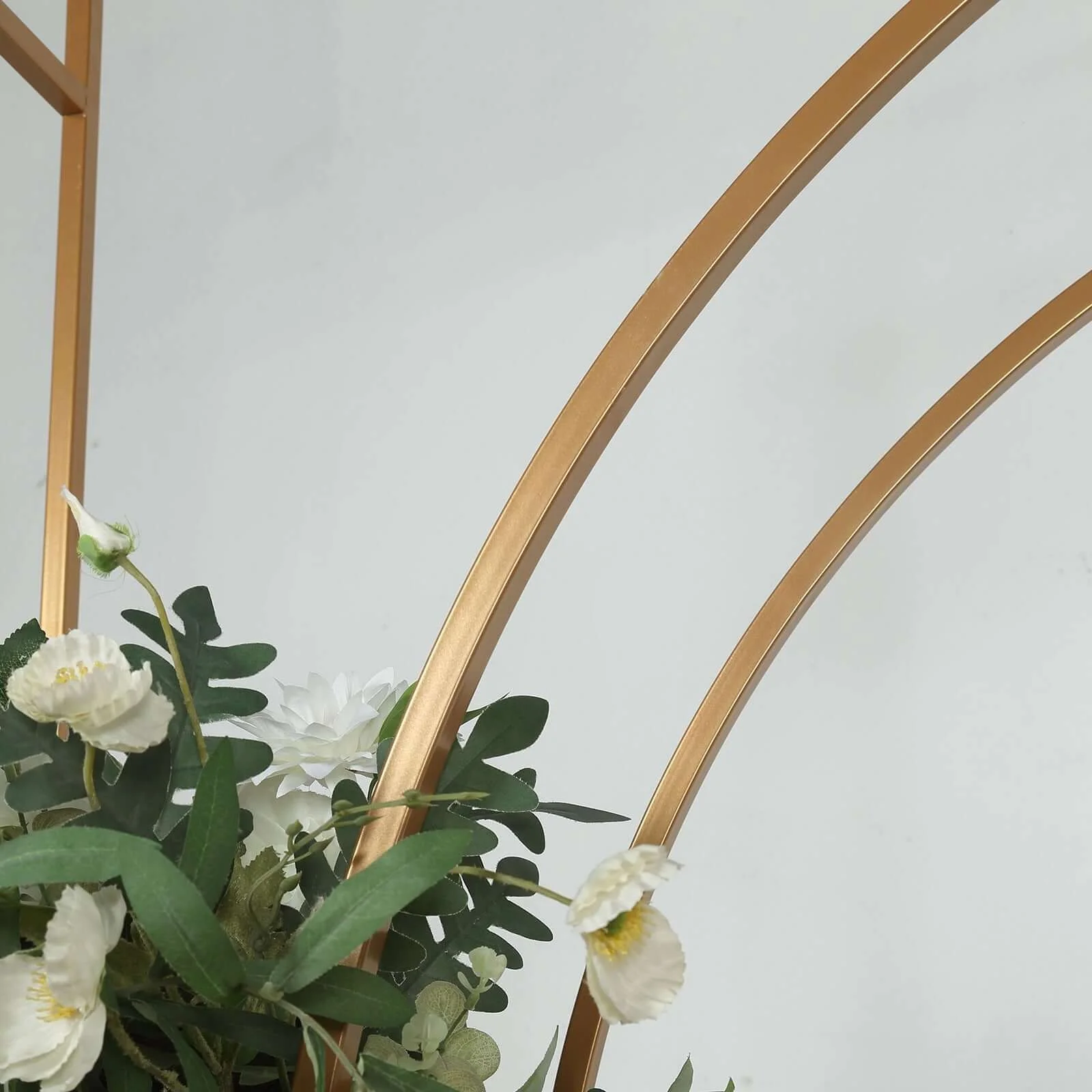 BalsaCircle 7 feet Gold Metal Wedding Arch in Arc de Triomphe Style Party Events Home Decorations Supplies - Image 7