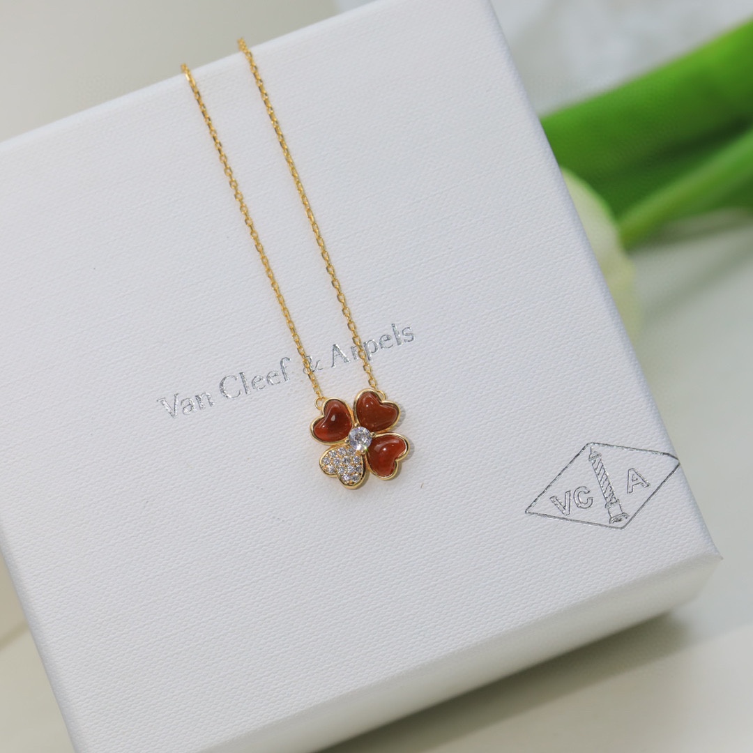 VCA Love Heart Clover Earrings Necklace - Original Replica Club