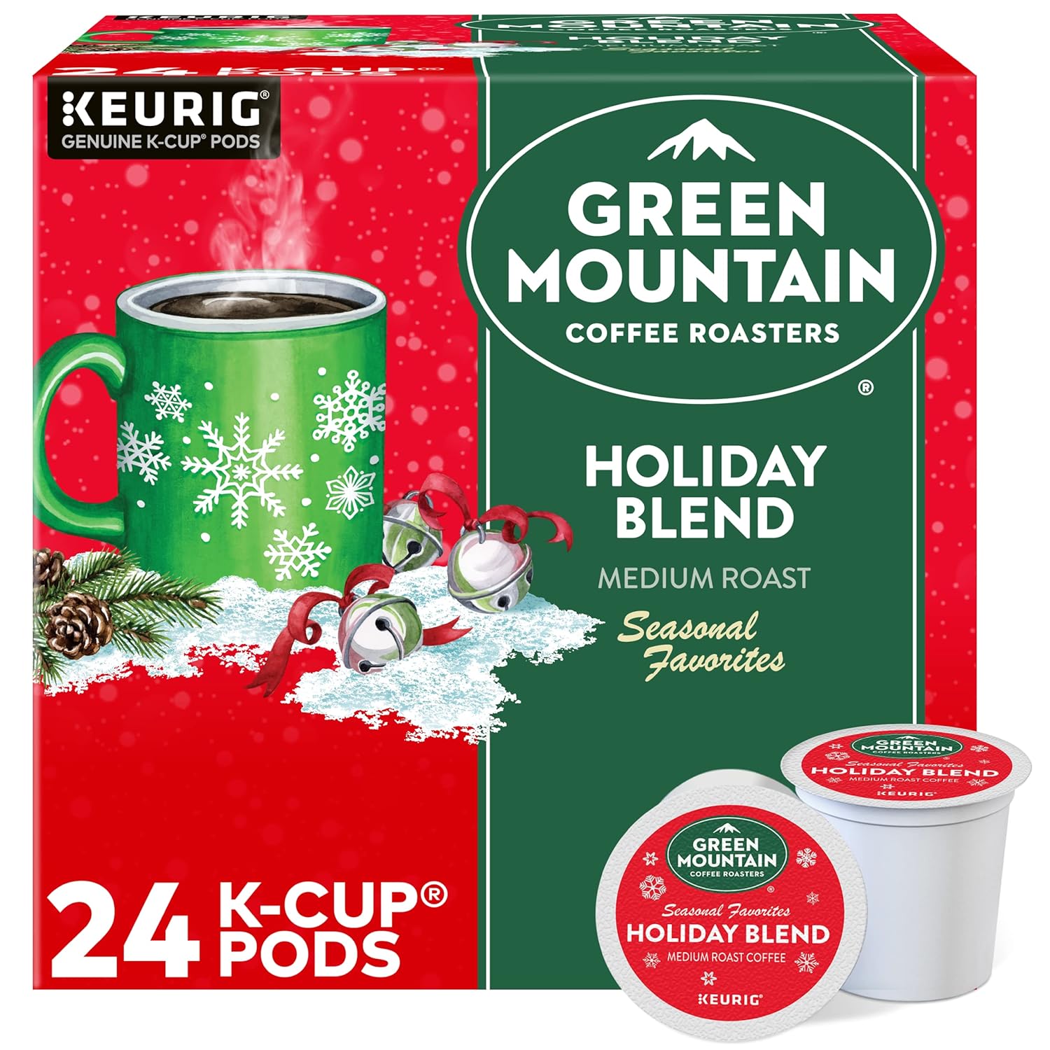 Green Mountain Coffee Holiday Blend K-cup for Keurig Brewers. 24 Count