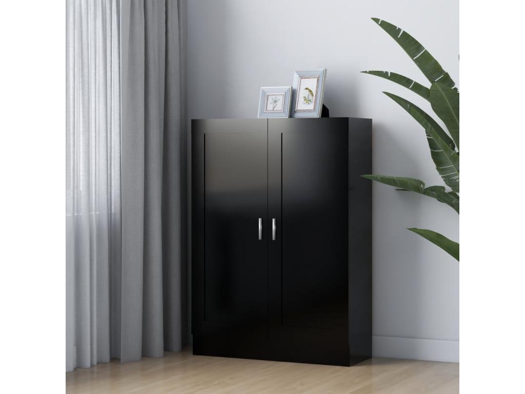 Armario de libros madera contrachapada negro 82 - 5x30 - 5x115 cm
