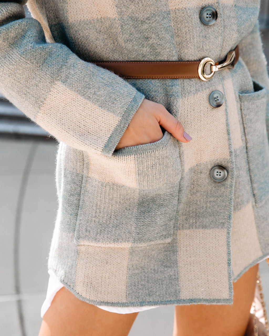 Tired Of Waiting Pocketed Plaid Cardigan - Se7enfashion