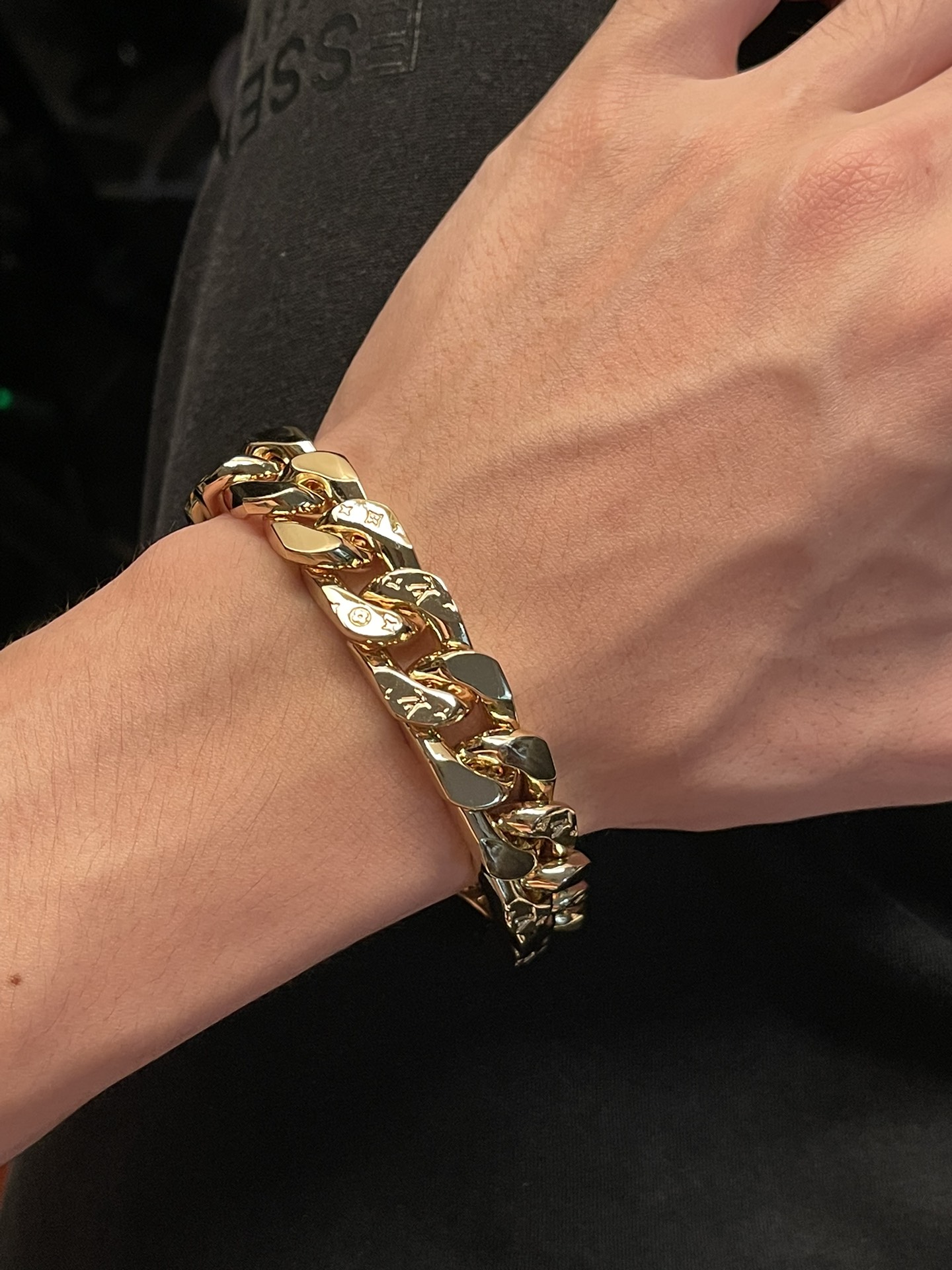 Louis Vuitton Golden Cuban Chain Bracelet Men - Original Replica Club