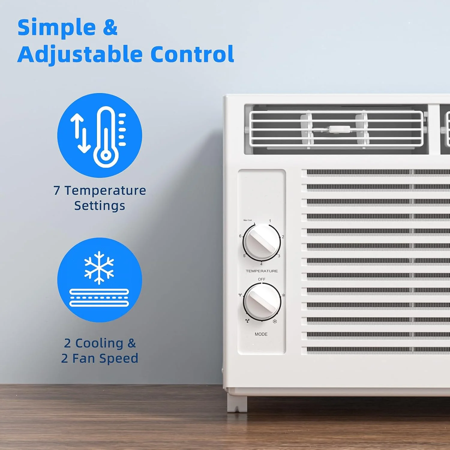 Antarctic Star 12,000 BTU U-Shaped Window Air Conditioner Unit Cools up to 550 Sq.Ft. with 6 Modes 24H Timer, Ultra Quiet Window AC Units