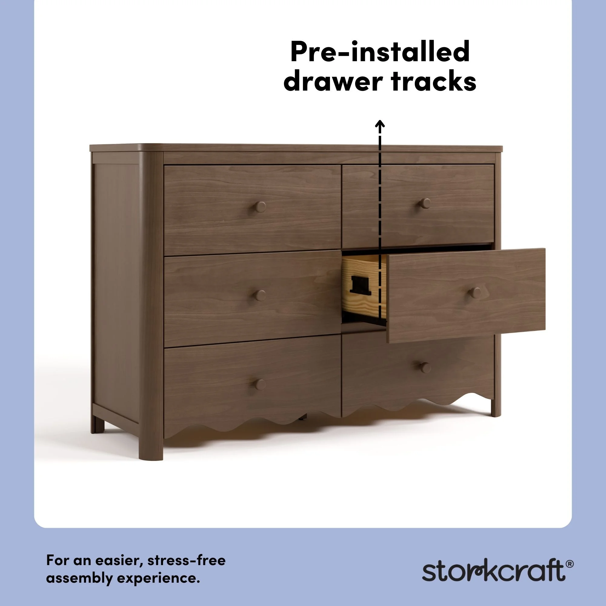 Storkcraft Casablanca 6 Drawer Nursery Dresser, Sage - Image 36