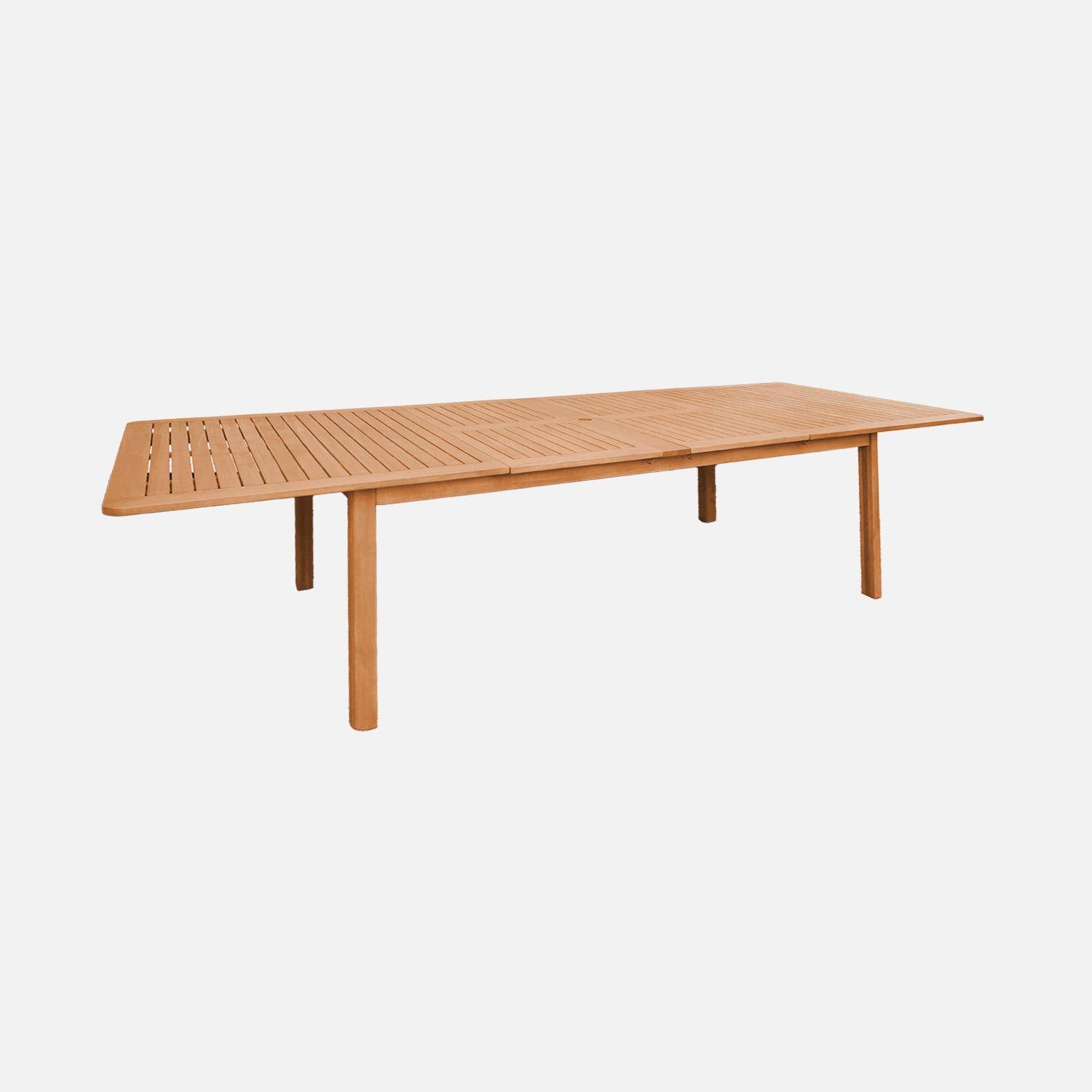 Arbo - Mesa de jardín extensible de madera de eucalipto, 6-12 plazas