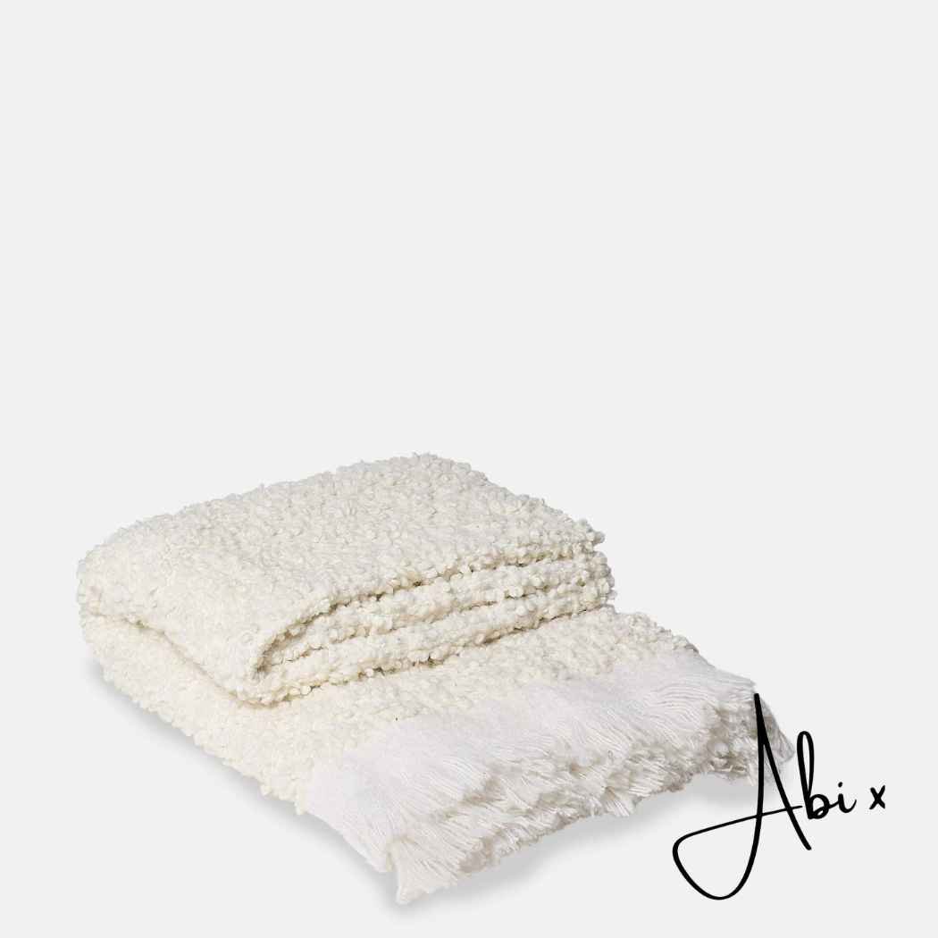 Kirsten Boucle Throw, Cream