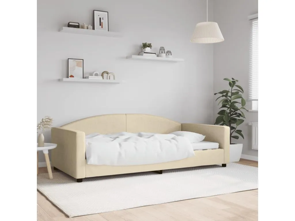 Sofá cama tela color crema 100x200 cm