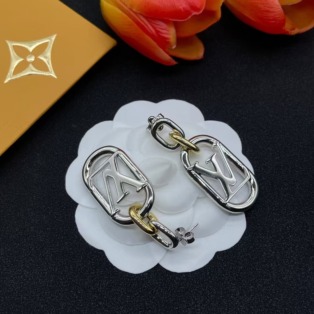 Louis Vuitton Hollow LV Letter Long Earrings - Original Replica Club