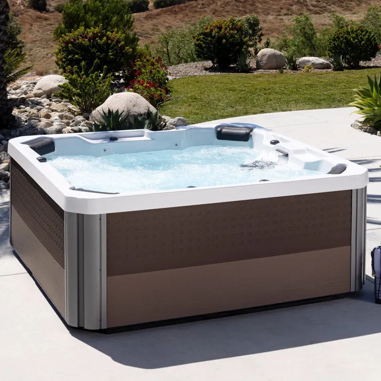 Lifesmart Spas Palmetto 230 Volt 7-Person 72-Jet Acrylic Square Hot Tub with Ozonator