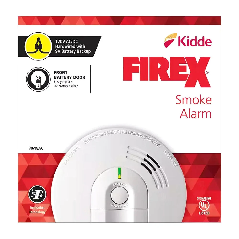 Kidde Firex Hardwired Ionization Smoke Detectors With Battery Backup, 4-Pack - i4618 - Image 3 Kidde Firex Hardwired Ionization Smoke Detectors With Battery Backup, 4-Pack - i4618 - Image 3