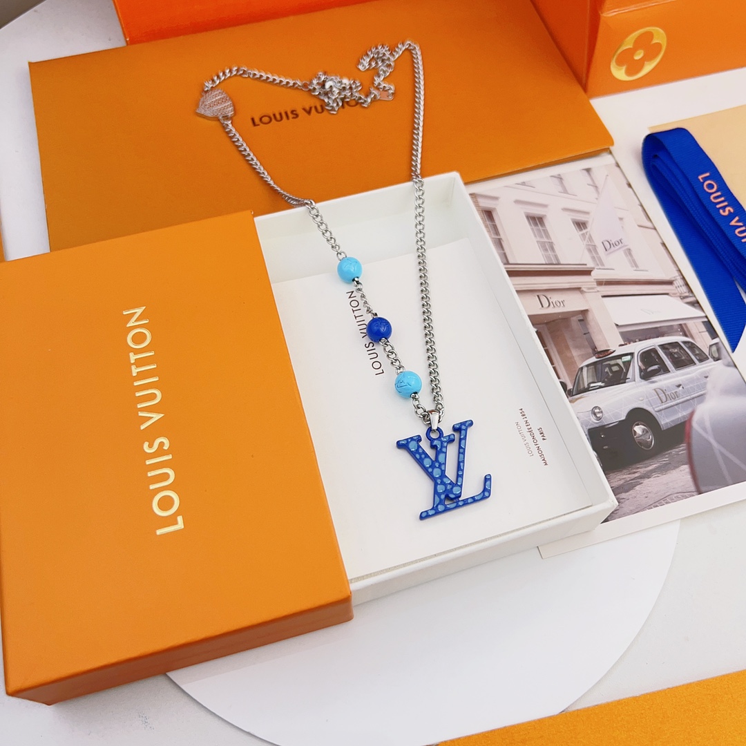 Louis Vuitton Pumpkin LV Monogram Pendant Necklace - Original Replica Club