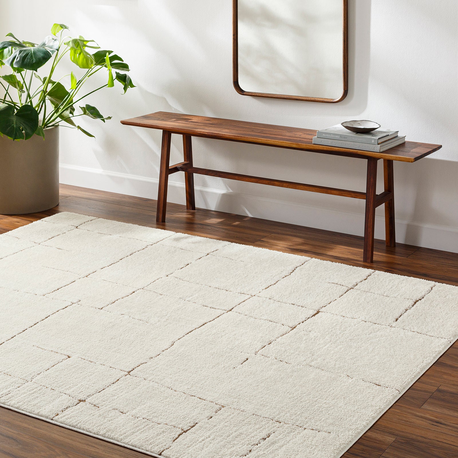 Blokker Stribb Vloerkleed 200 x 275 cm - Latte