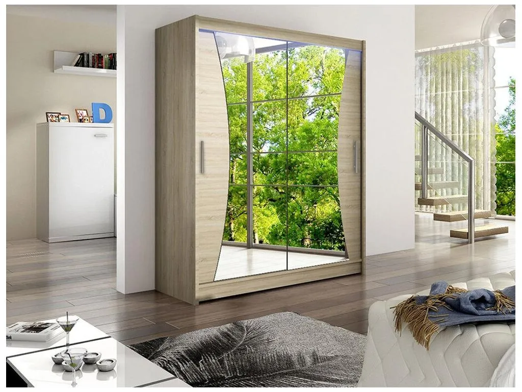 Armario Mobtrendy 116 Mobtrendy 200x150x58cm Puertas de armario - Correderas 85615cxiy