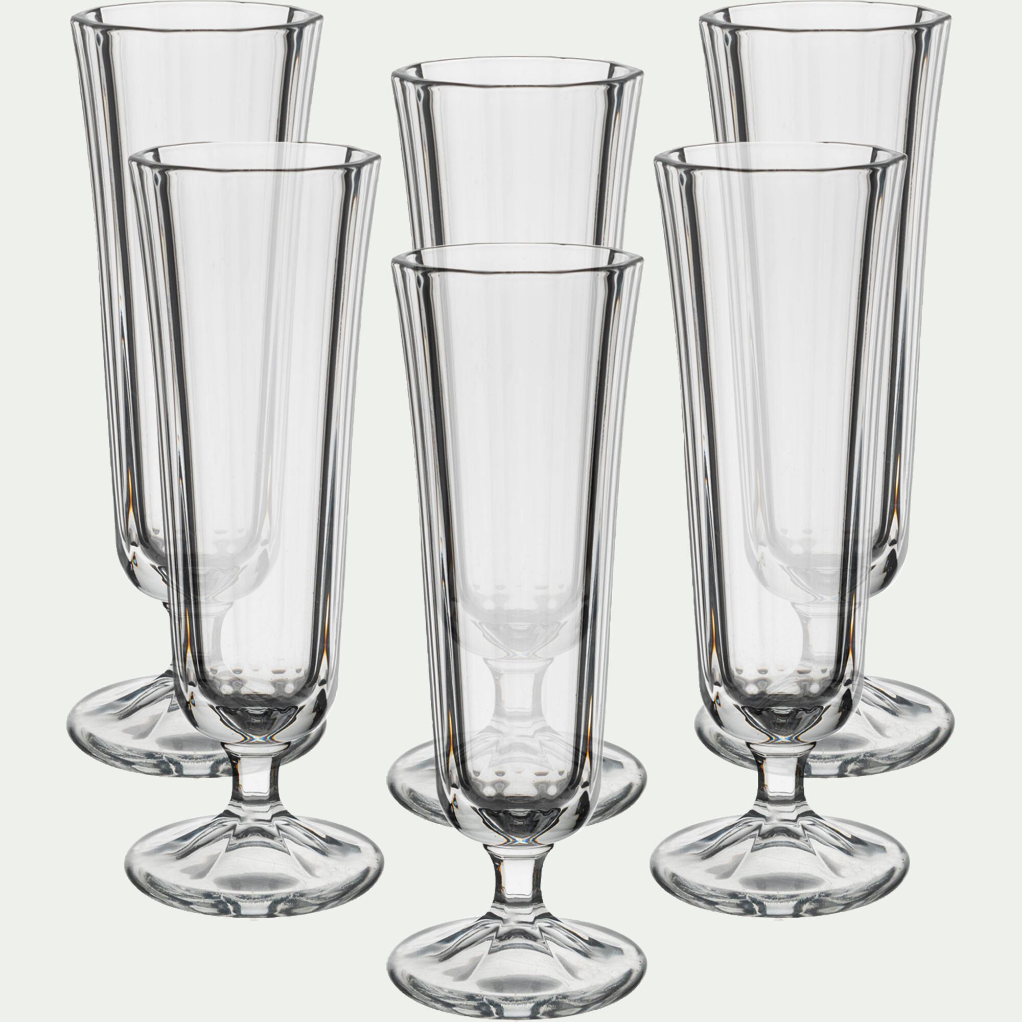 ANA - Flûte à champagne conique en verre 13,5cl - transparent