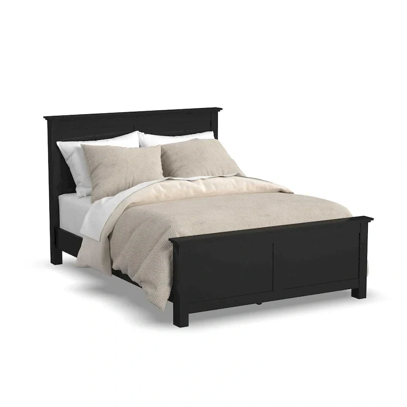 Homestyles Oak Park Black Wood Queen Bed and Nightstand Set - 2 Pieces