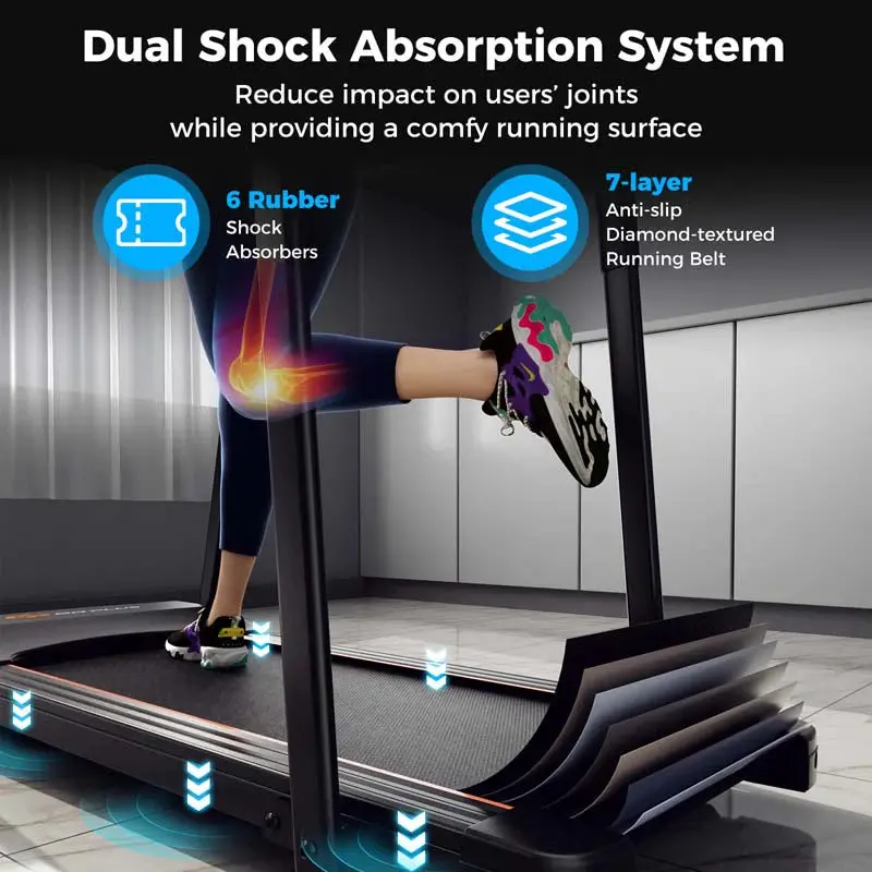 Senior-Friendly Walking Treadmill With Extended Handrails, 2.5 HP, 300 Lb Capacity, Black - Image 5 Senior-Friendly Walking Treadmill With Extended Handrails, 2.5 HP, 300 Lb Capacity, Black - Image 5