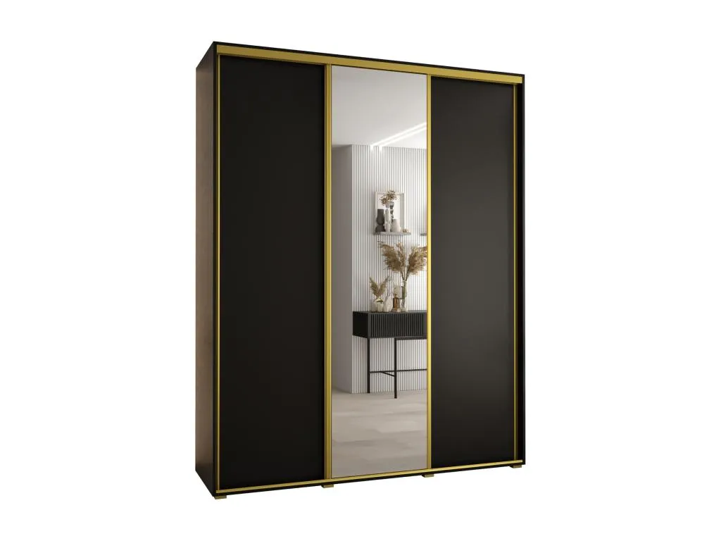 ARMARIO Boverdeco 3 DE PUERTAS CORREDERAS 235.2/190/45 3 puertas (Negro/Negro/Oro)