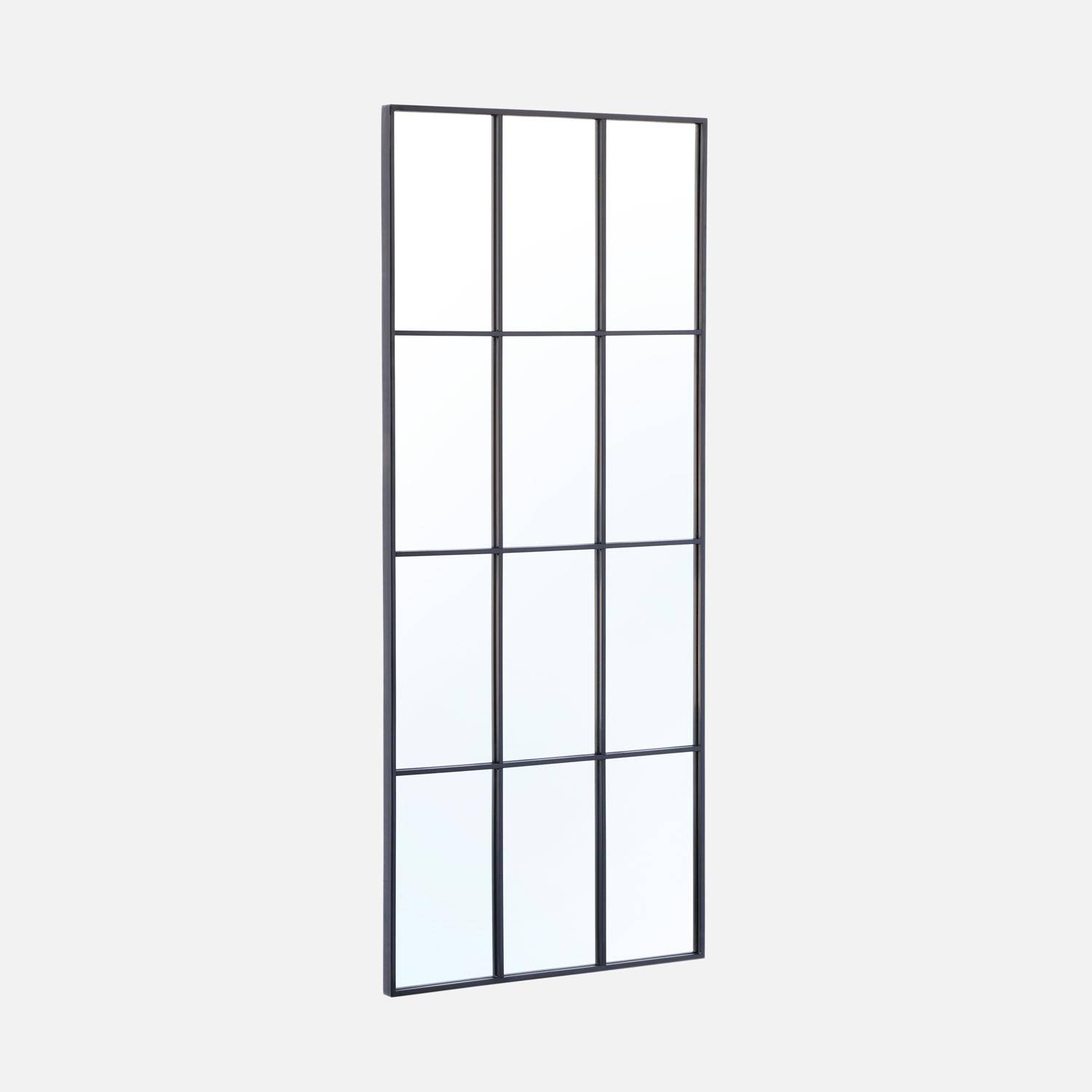 Terry - Espejo rectangular industrial en acero decorativo de pared