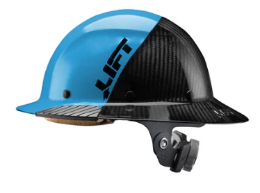 Lift Safety Dax Carbon Fiber 50/50 Full Brim Hard Hat Blue - KTF Painting Interior Exterior