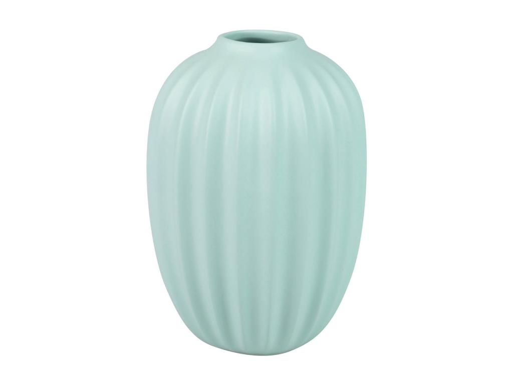 Florero Ceramica Azul Turquesa Mate 17x17x24 Cm