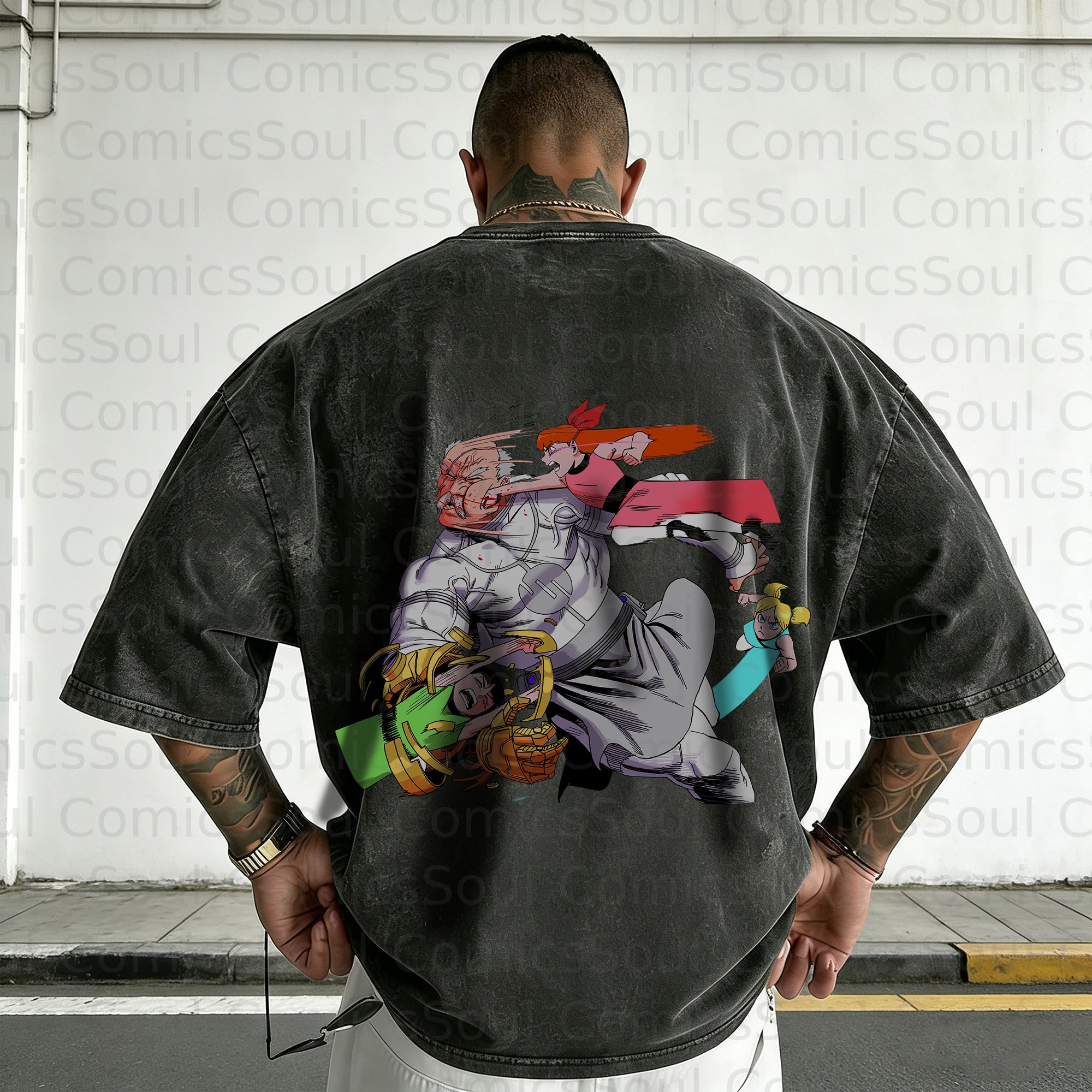 Unisex Anime Inspired Vintage Washed T-Shirt
