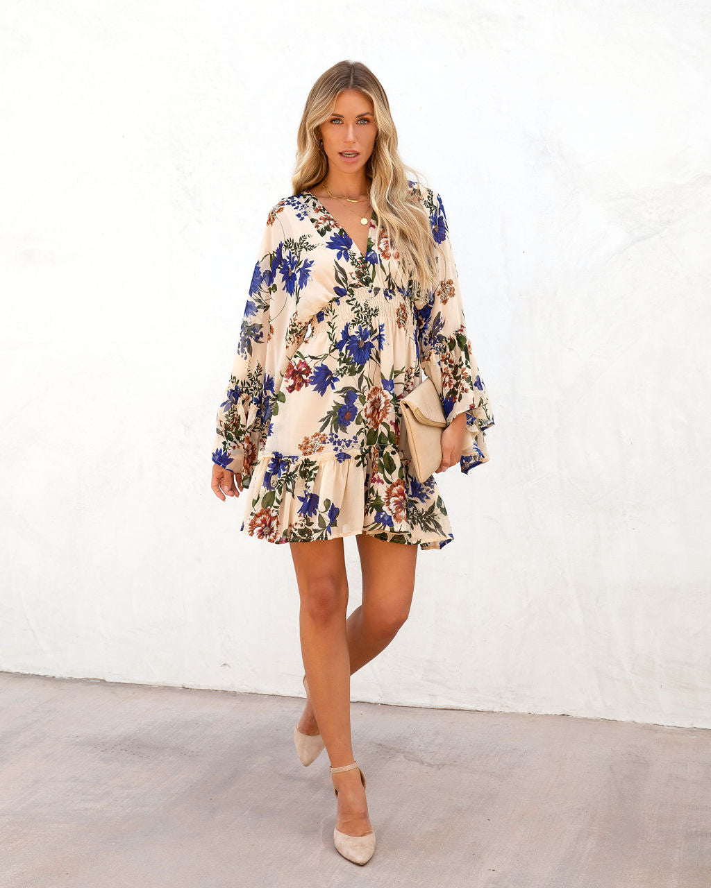 This Is Love Floral Bell Sleeve Mini Dress - SALE - Se7enfashion