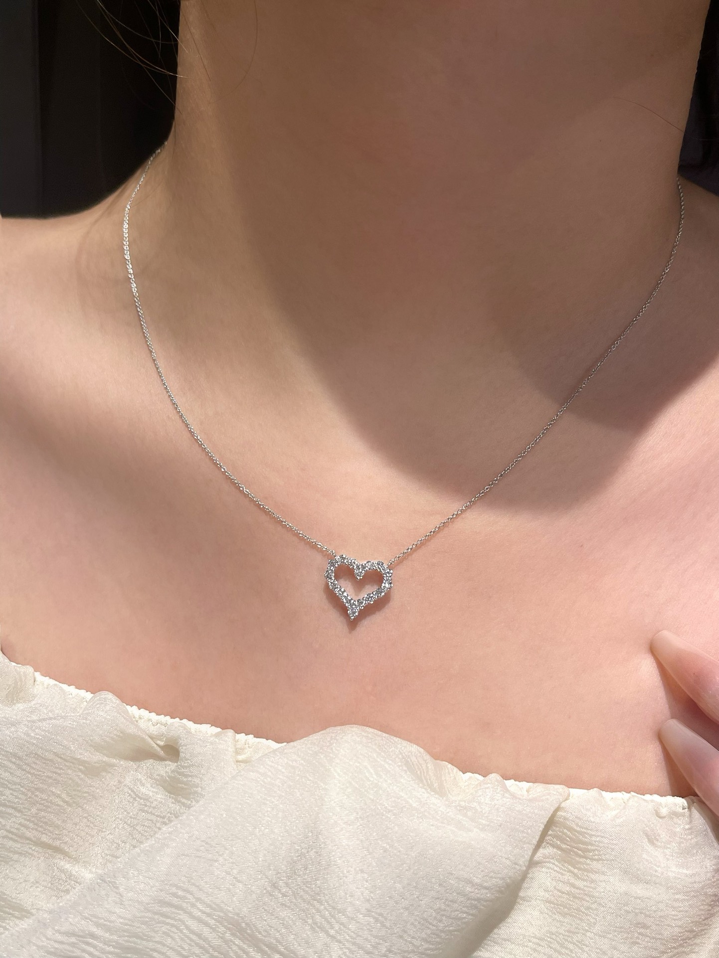 Tiffany Mini Full Diamond Love Heart Pendant Necklace - Original Replica Club