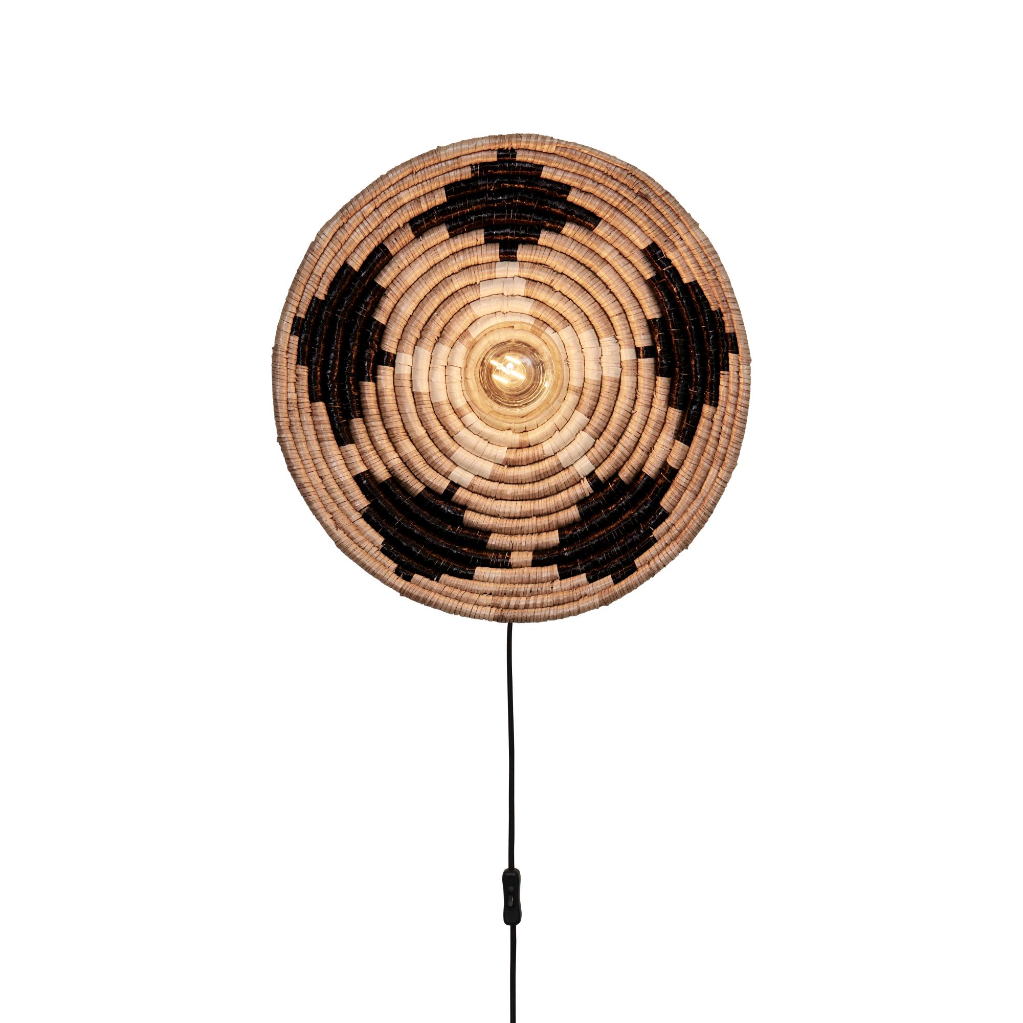 GOOD&MOJO Wandlamp Andros - Naturel Zwart - Ø45cm