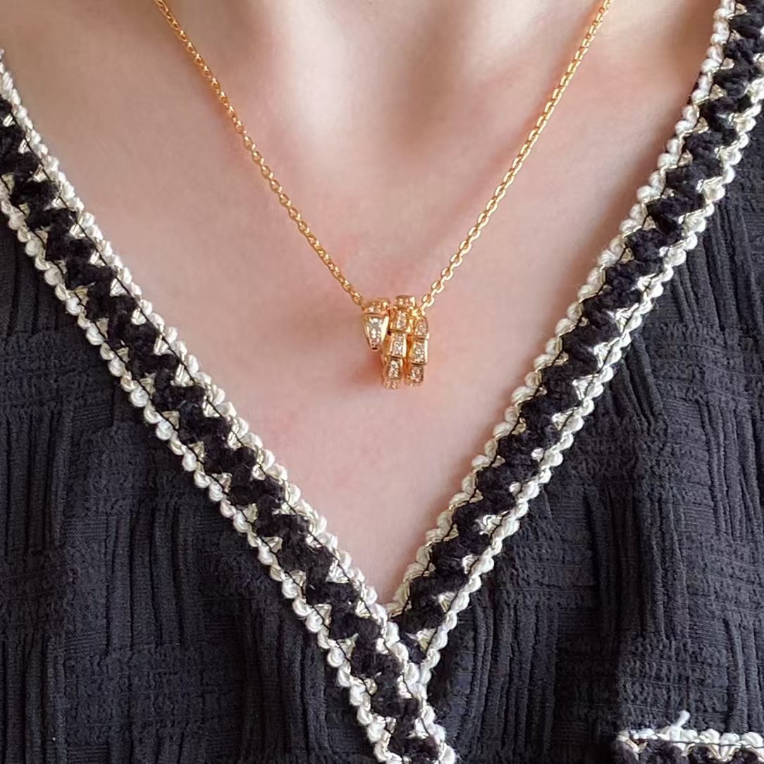 Bvlgari Serpenti Viper Necklace - Full Diamond - Original Replica Club