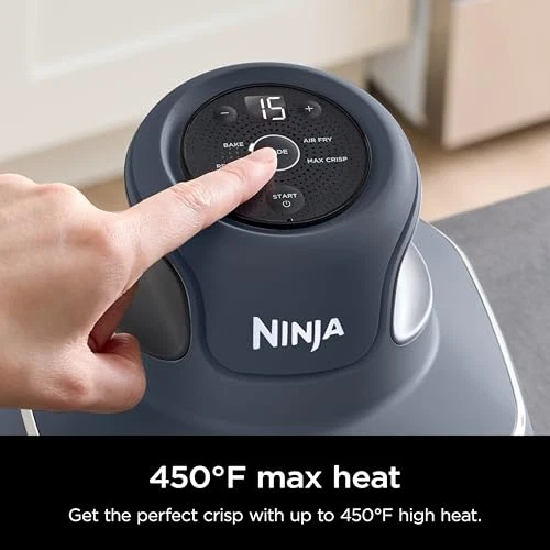 4 in 1 Portable Glass Air Fryer Cooking System, 4QT & 6 Cup Glass Containers with Storage Lids, Easy Meals, Microwave, Freezer & Dishwasher Safe, Air Fry, Bake & More, Cyberspace, FN101GY