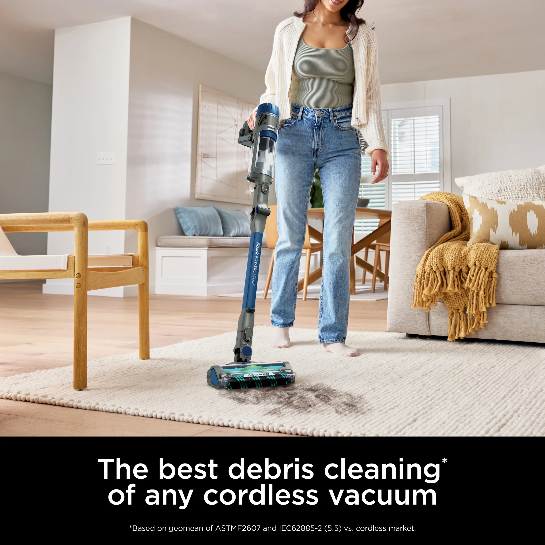 Shark PowerDetect Cordless Stick Vacuum, Multi-Surface, with DuoClean Detect Nozzle and MultiFLEX Wand, Up to 60 Mins Runtime, IP1250 Blue - Image 2