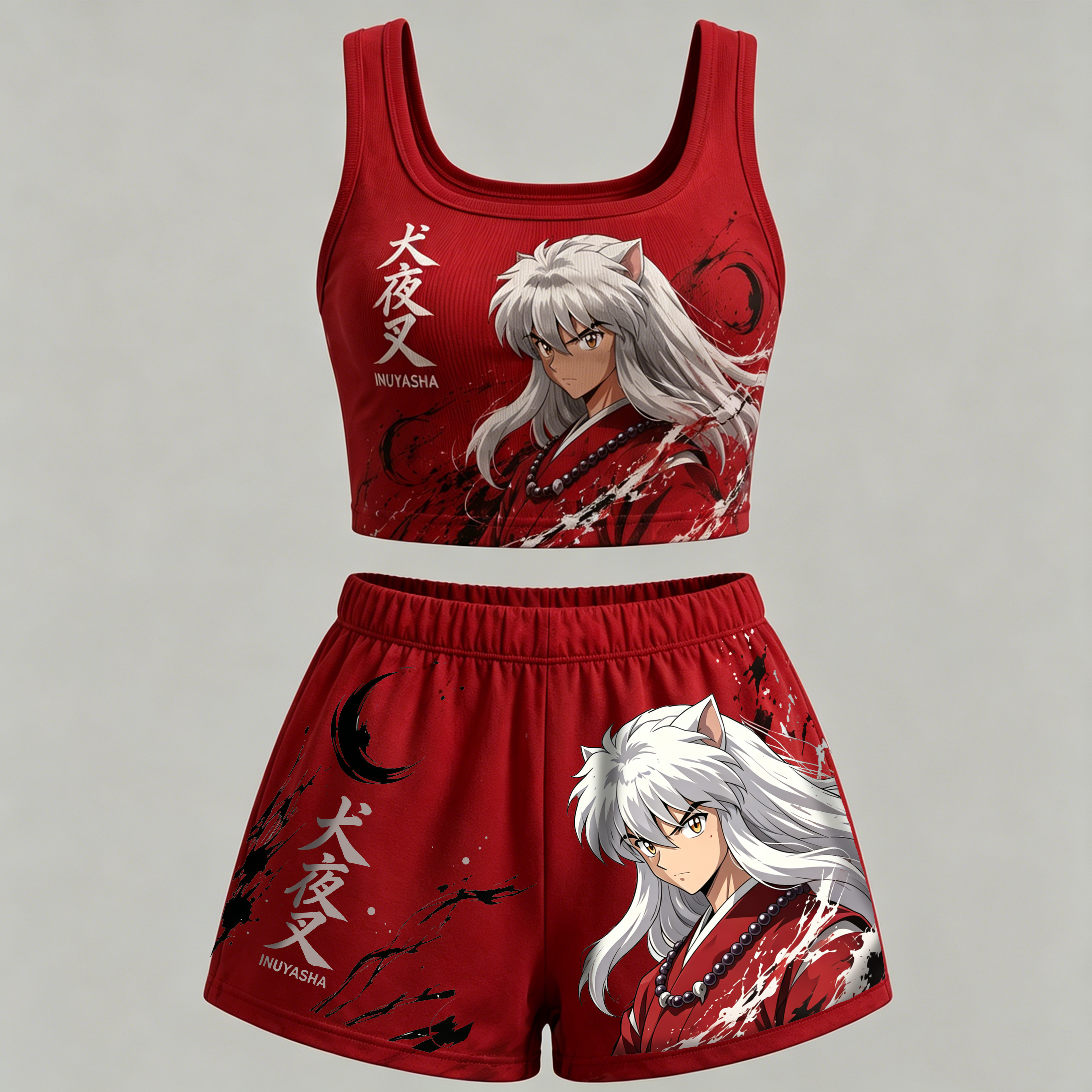 Inuyasha Vest and shorts Two-Piece Set