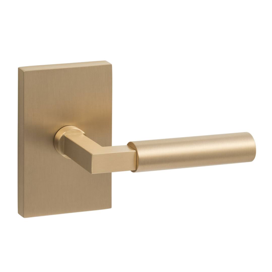 Sure-Loc Hardware LV100 SB GRIP-SM SB Door Lever with Levanto Dummy Rosette Lever Finish: Satin Brass, Base Finish: Satin Brass(Satin Brass/Satin Brass)