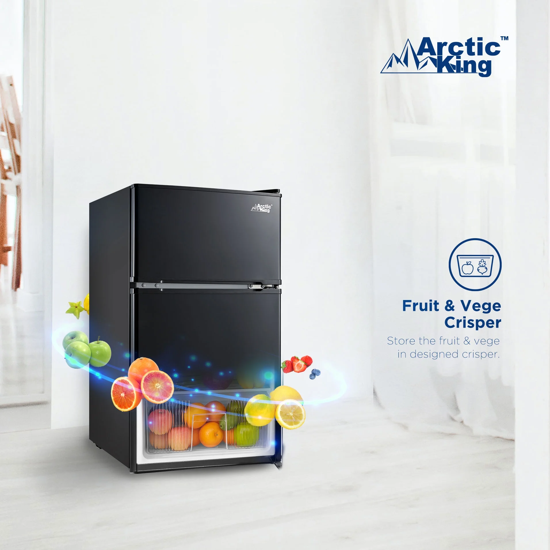 Arctic King 3.2 Cu ft Two Door Mini Fridge with Freezer, Stainless Steel, E-Star - Image 31