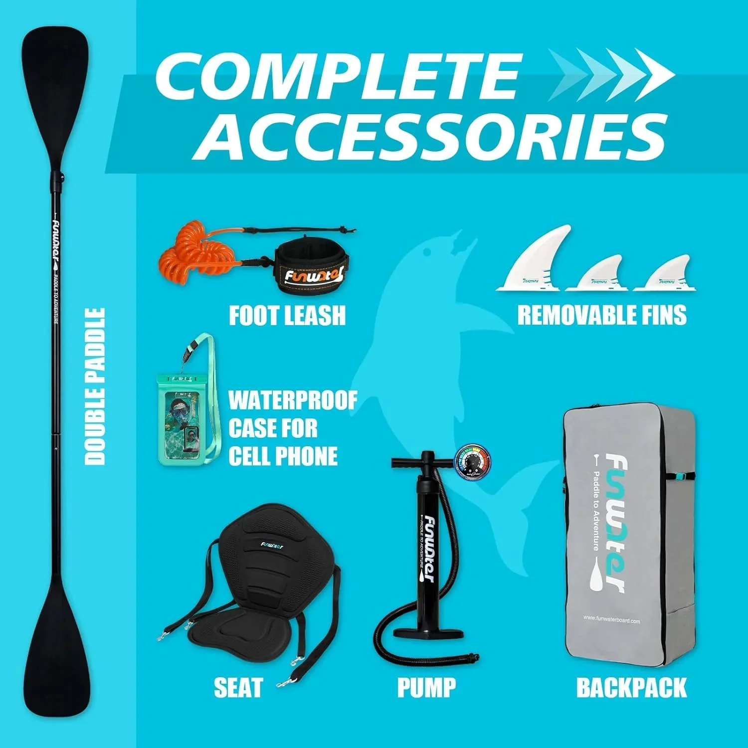 FunWater Inflatable Stand Up Paddle Board, 11 ft x 32 in x 6 in - SUP Paddle Accessories - Image 75 FunWater Inflatable Stand Up Paddle Board, 11 ft x 32 in x 6 in - SUP Paddle Accessories - Image 75