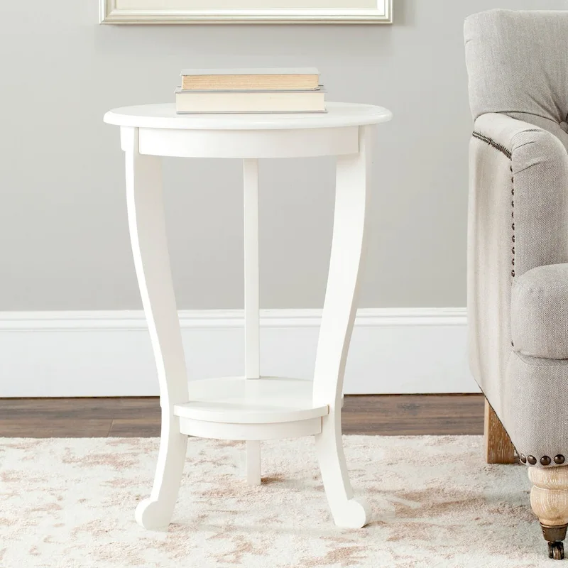 SAFAVIEH Carlotta Grey Pedestal Side Table - Dimensions: 18.1" W x 18.1" D x 26" H